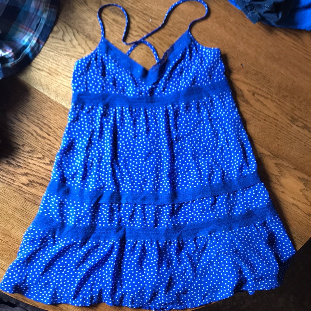 Blue polka-dot dress
